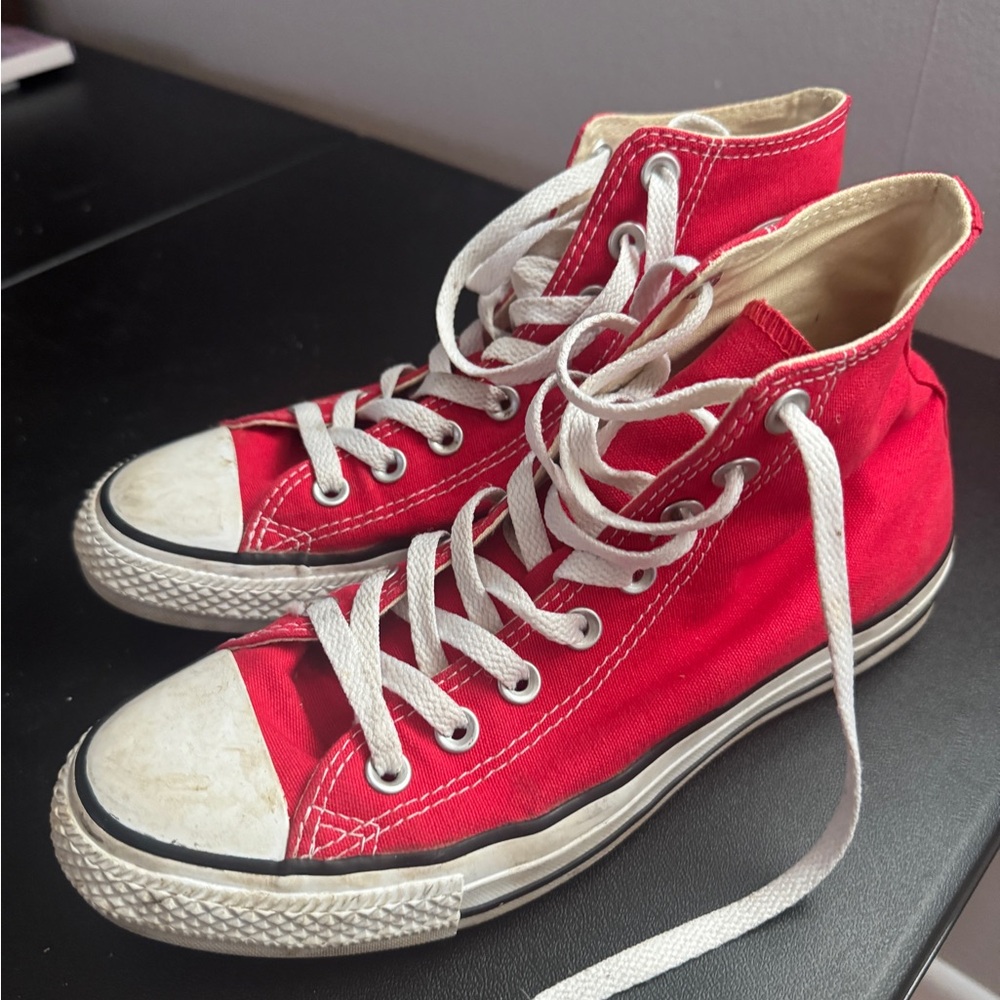 Red high top converse